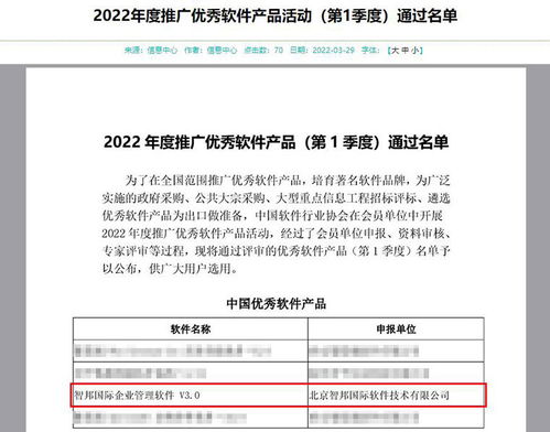 智邦國際企業管理軟件喜獲“中國優秀軟件產品”殊榮，引領行業新標桿